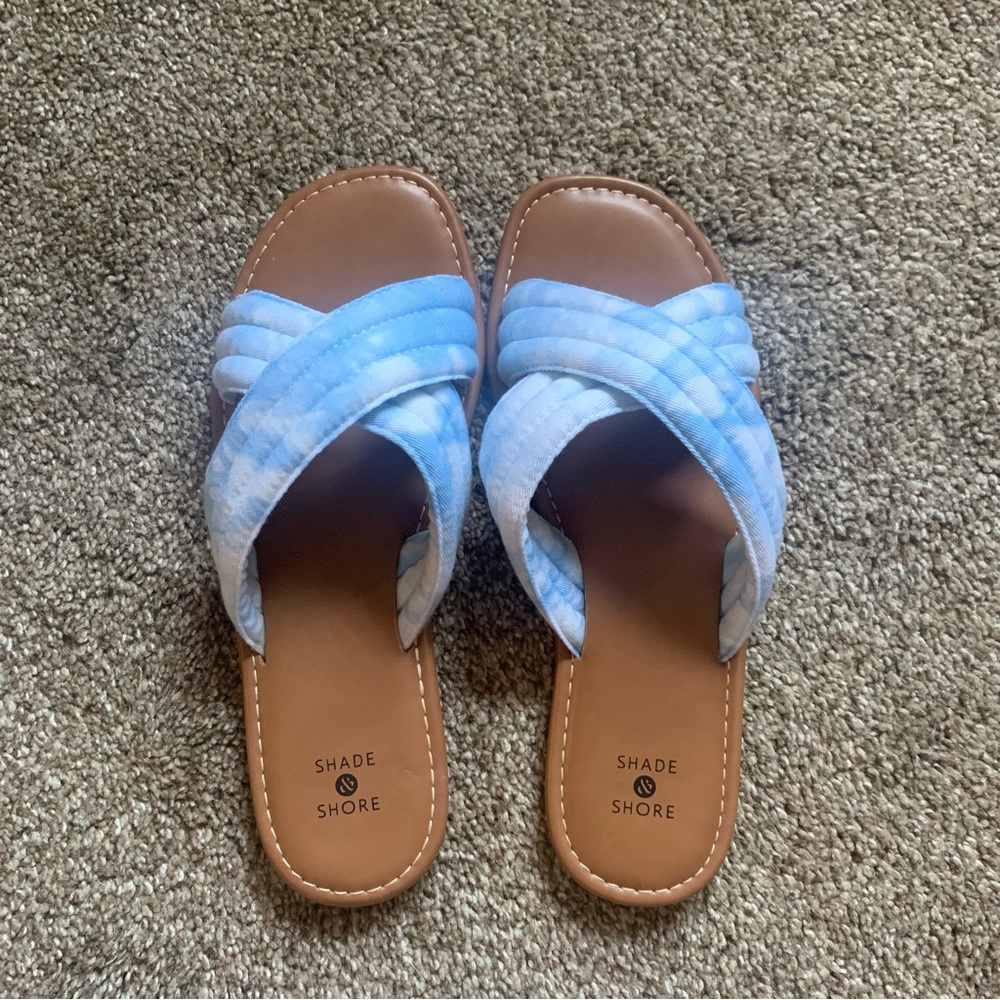 Shade & Shore Slide-On Tie-Dye Sandals 8
